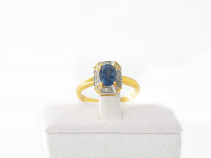 YGR 54 - 18KT Gold Ring with Blue Sapphires & Diamonds