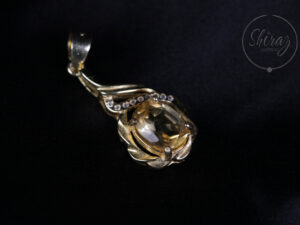 Silver Pendant with Citrine & Cubic Zircon