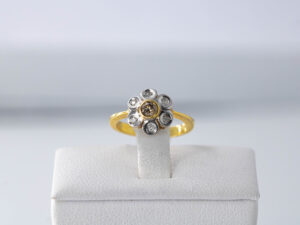 YGR 60 - 9 Karat Gold Ring with Champagne Diamonds