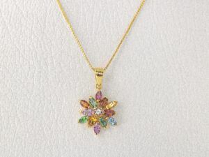 YGP 28 - 14 KT Gold Pendant with Tourmalines