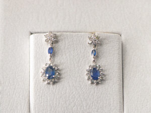 WGP 32 - 9 KT White Gold Ear Ring with Kynite & White Sapphire