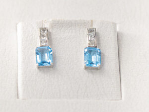 WGE 36 - 9 KT Gold Ear Ring with a Blue Topaz