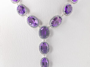SN 21 - Silver Necklace with Ametheist & Zircons