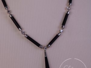 Silver Necklace with Black Onyx