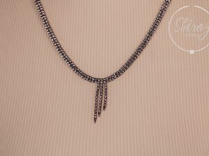 Silver Necklace with Artificial Diamonds