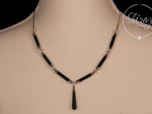 Silver Necklace with Black Onyx