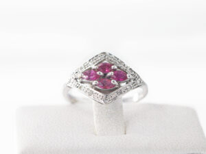 WGR 70 - 9KT White Gold Ring with Ruby & Diamonds