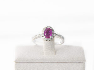WGR 80 - 14KT White Gold Ring with Rubies & Diamonds